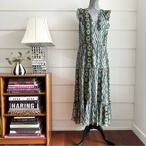 Altuzarra Silk Geometric Design Midi Dress size 44